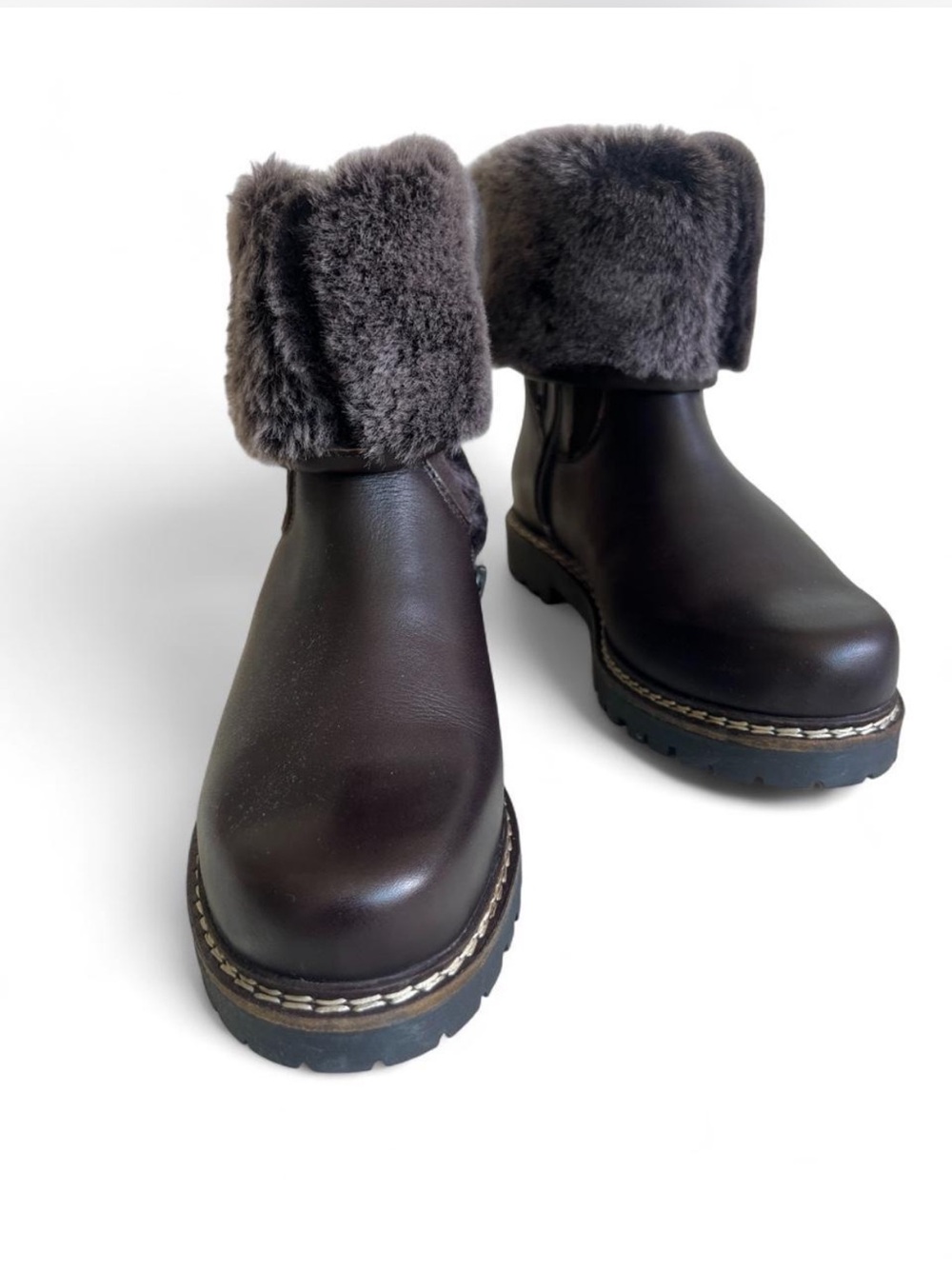 NWT Gorsuch Rhea Shearling Lixury After Ski Boots Brown Leather Sz 10